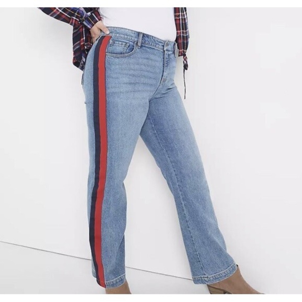 Layne Bryant Signature Fit Relaxed Straight Jean With Side Stripe Size 20 NWT‎